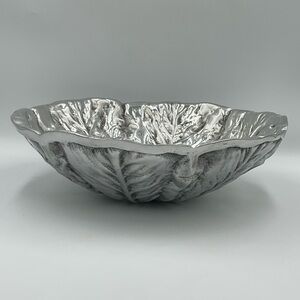 Vintage Pewter Cabbage Decorative Serving Bowl